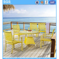 Seaside Outdoor Restaurant Dining Set Rattan Wicker Table and Chairs Garden Set